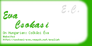 eva csokasi business card